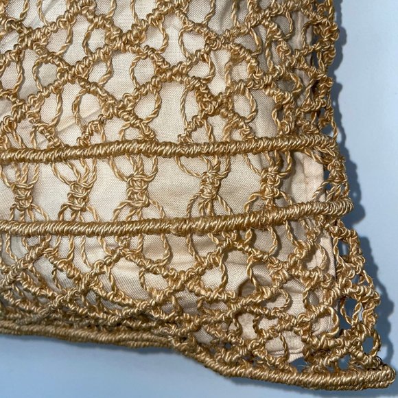 Handmade Straw Natural Raffia Crochet Small Tote Shopper Bag Cotton Lining sta - Picture 5 of 10